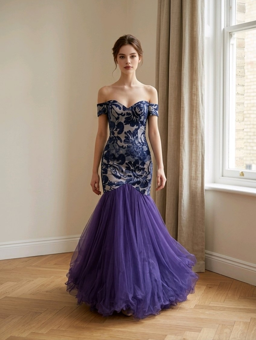 May Queen Couture Off-the-Shoulder Gown